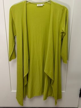 Masai Lightweight Open Front Duster - Chartreuse Green
